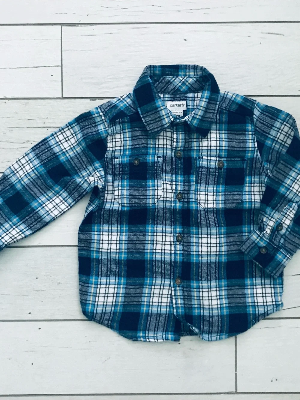 Carter’s Plaid Flannel Button Down Shirt Size 18 Months